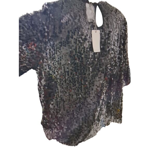 Flawless Women's size XL Sequin Tulle Holiday Party Special Event Date Night Top - Picture 4 of 12